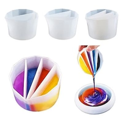 Split Cup For Paint Pouring4 Pcs Reusable Fluid Art Split Cup Silicone Split Pouring Cup With Dividers For Acrylic Paint Resin Pouring DIY Making miniinthebox Split Cup For Paint Pouring4 Pcs Reusable Fluid Art Split Cup Silicone Split Pouring Cup With Dividers For Acrylic Paint Resin Pouring DIY Making miniinthebox
