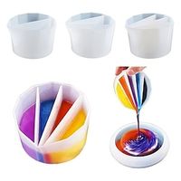Split Cup For Paint Pouring4 Pcs Reusable Fluid Art Split Cup Silicone Split Pouring Cup With Dividers For Acrylic Paint Resin Pouring DIY Making miniinthebox - thumbnail