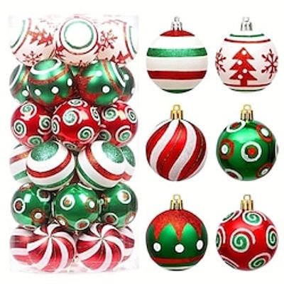 30pcs Christmas Tree Christmas Ball Ornaments, 30pcs Shatterproof Christmas Tree Ornaments, Tree Hanging Ball Multicolor Christmas Ball Ornaments Set, Party Decoration. miniinthebox