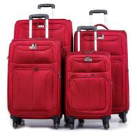 PARA JOHN ABRAJ Travel Luggage Suitcase Set of 4 - Trolley Bag, Carry On Hand Cabin Luggage Bag - Lightweight Travel Bags with 360 Durable 4 Spinner Wheels - Hard Shell Luggage Spinner (20'', 24'', 28'',32")BURGUNDY