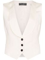 Dolce & Gabbana shawl lapel button-up waistcoat - White - thumbnail