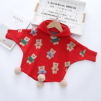 Kids Girls' Sweater Long Sleeve Cartoon Red Navy Blue Children Tops Fall Winter Adorable Daily Indoor Outdoor Regular Fit 3-6 Years Lightinthebox - thumbnail