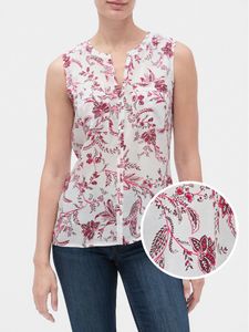 Sleeveless Split-Neck Top