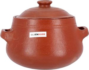 Olsenmark Traditional Cookware Soup Pot, 3L Pot With Lid-(Venetian Red)-(OMCP6032)