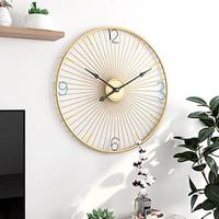 Wall Clock Art Clock Nordic Wall Clock Living Room Silent Clock Round Iron Clock Used for Home Wall Decor Battery Powered Black Gold Black Silent Office Wall Clock 50cm Lightinthebox