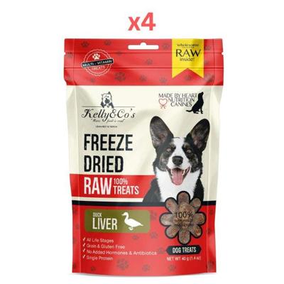 Kelly & Co's Freeze-Dried Duck Liver For Dog 40G Pack Of 4