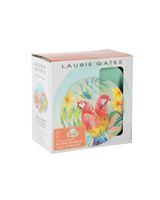 Laurie Gates Tropical Parrots 12 Pieces Dinnerware Set Matte Finish