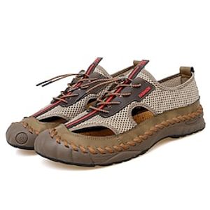 Men's Sandals Casual Classic Daily Outdoor PU Black Gray Khaki Spring Summer Lightinthebox