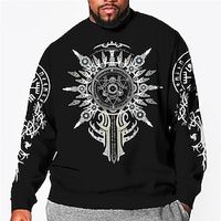 Men's Plus Size Pullover Sweatshirt Big and Tall Graphic Crew Neck Long Sleeve Spring   Fall Basic Fashion Streetwear Comfortable Casual Sports Tops Lightinthebox - thumbnail