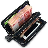 Men Business Vintage PU Leather Zipper Phone Bags Wallets Card Holder
