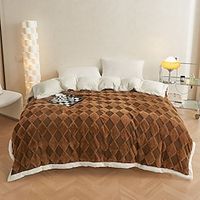 Double Sided Composite Blanket Soft Warm Throw Sofa Blanket Luxury Breathable Skin Friendly Sherpa Blanket Perfect For Layering Any Bed For Fall And Winter Three Dimensional Jacquard Plush Blanket Lightinthebox - thumbnail
