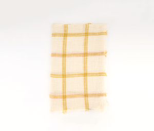Womens Checkered Scarf 180 x 100 cm  Beige/Yellow