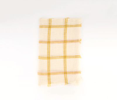 Womens Checkered Scarf 180 x 100 cm  Beige/Yellow