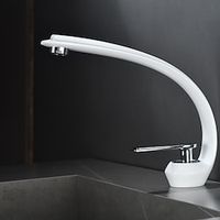 Bathroom Sink Mixer Faucet, Single Handle One Hole Washroom Basin Taps Chrome Finish Bathroom Faucet with Hot and Cold Water Hose miniinthebox - thumbnail