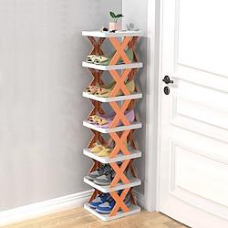 Multilayer Tier Narrow Shoe Rack, Small Vertical Shoe Stand, Space Saving DIY Free Standing Shoes Storage Organizer for Entryway, Closet, Hallway, Easy Assembly and Stable in Structure Lightinthebox