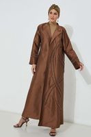 Moistreet Brown Indian Raw Silk Abaya (XS, S, M, L, XL, XXL) Moistreet Brown Indian Raw Silk Abaya (XS, S, M, L, XL, XXL)