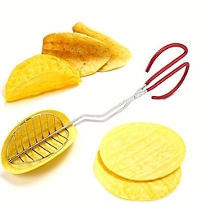 Crisp and Crispy Taco Shells with Stainless Steel Taco Maker and Tortilla Fryer Tongs - Kitchen Gadgets for Easy and Healthy Cooking Lightinthebox