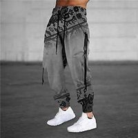 Men's Sweatpants Joggers Trousers Drawstring Elastic Waist 3D Print Graphic Prints Comfort Sports Outdoor Casual Daily Cotton Blend Streetwear Designer Blue Brown Micro-elastic Lightinthebox - thumbnail