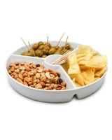 Nerthus Porcelain Snacks Plate 3 Compartments White - thumbnail