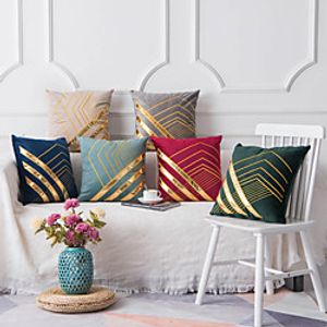 Double Side 1 Pc Geometric Cushion Cover  Print 45x45cm Linen for Sofa Bedroom Lightinthebox