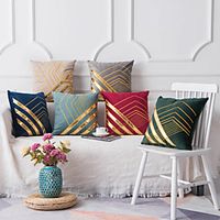 Double Side 1 Pc Geometric Cushion Cover  Print 45x45cm Linen for Sofa Bedroom Lightinthebox - thumbnail