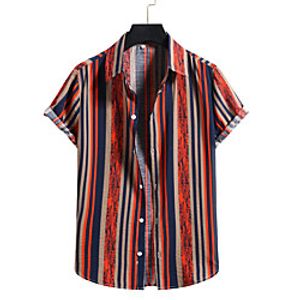 Men's Shirt Graphic Short Sleeve Casual Tops Yellow Orange Lightinthebox