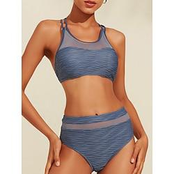 Jacquard U Neck Bikini Swimsuit Lightinthebox