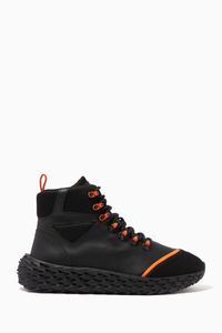 High-Top Sneakers in Leather