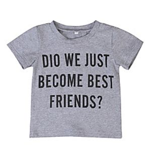 Kids Boys' T shirt Tee Short Sleeve Letter Print Gray Children Tops All Seasons Active Regular Fit 3-6 Years miniinthebox