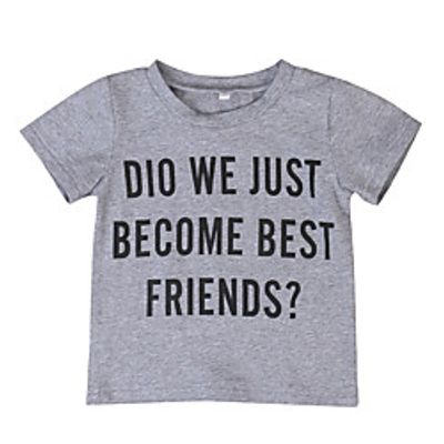 Kids Boys' T shirt Tee Short Sleeve Letter Print Gray Children Tops All Seasons Active Regular Fit 3-6 Years miniinthebox