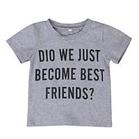 Kids Boys' T shirt Tee Short Sleeve Letter Print Gray Children Tops All Seasons Active Regular Fit 3-6 Years miniinthebox - thumbnail