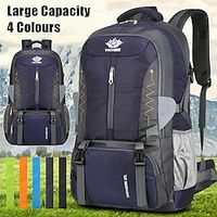 Men's Backpack School Bag Bookbag Functional Backpack Outdoor Camping  Hiking Traveling Color Block Nylon Large Capacity Waterproof Durable Zipper Black Navy Blue Sky Blue miniinthebox - thumbnail