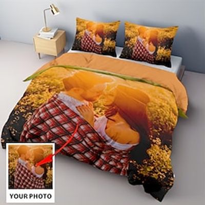 Custom Duvet Cover Set Personalized Bedding Set Photo Comforter Custom Gifts for Family,Pets,Friends,Couples Lightinthebox