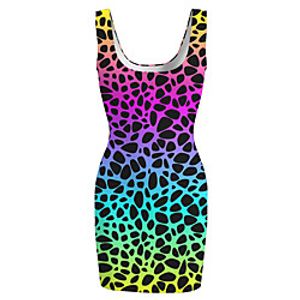 Women's Sports Dress Short Mini Dress Rainbow Sleeveless Color Gradient Print Spring Summer Round Neck Casual Holiday 2021 S M L XL XXL 3XL miniinthebox