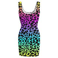 Women's Sports Dress Short Mini Dress Rainbow Sleeveless Color Gradient Print Spring Summer Round Neck Casual Holiday 2021 S M L XL XXL 3XL miniinthebox - thumbnail