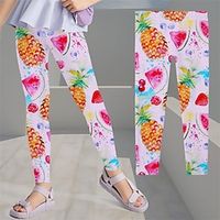 Kids Girls' Leggings Graphic Active Outdoor 3-12 Years Summer Purple Orange Lightinthebox
