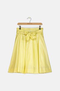 Kids Girls Ribbon Pleated Skirt  Yellow