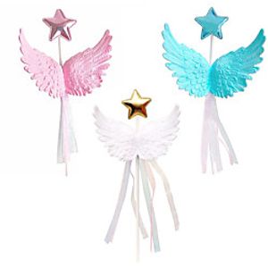 Star Tassel Wings Plug-in Birthday Cake Decoration Ribbon Baking Angel Decoration Dessert Table Lightinthebox