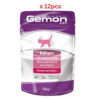 Gemon Cat Wet Food, Pouches Kitten With Chicken 100gm (Pack of 12)