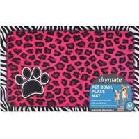 Drymate Pink Leopard Zebra Border Pet Bowl Place Mat 12X 20Inches