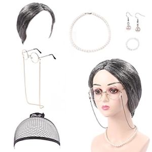 Old Lady Outfits Cosplay Wigs Adults' Women's Cosplay Carnival Masquerade Carnival World Book Day 100 Days of School Easy Halloween Costumes Lightinthebox