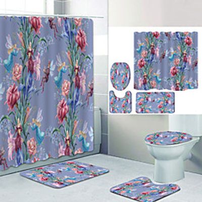 Bathroom Shower Curtain  Mat Set Modern Polyester New Design miniinthebox