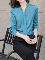 Ladies Fashion Style Lapel Shirt Blouse