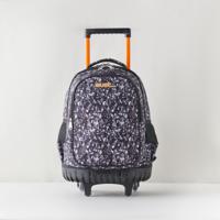 MUST Printed Trolley Backpack with Zip Closure - 34x20x45 cms