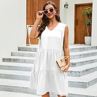 Bright colored dress springsummer new versatile small skirt fresh mini skirt seaside vacation beach Dress Lightinthebox