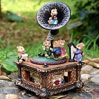 Vintage Mouse Phonograph Music Box Musical Mechanical Classical Turntable for Women Girls mom Home Decor Ornament Birthday Gift Valentines Gift (Lullaby, Classical) miniinthebox - thumbnail