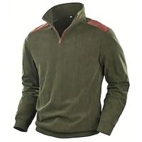 Men's Sweatshirt Quarter Zip Sweatshirt Army Green Standing Collar Plain Patchwork Color Block Sports  Outdoor Daily Holiday Streetwear Basic Casual Spring   Fall Clothing Apparel Hoodies miniinthebox