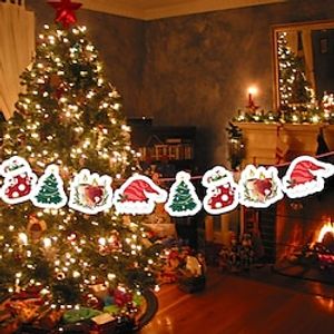 Christmas Decorations Paper Holiday Banners Pull Flags Cartoon Bunting Pull Flowers Christmas Holiday Party Decorations Lightinthebox