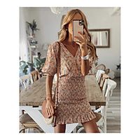 2021 european and american cross-border spring and summer new style small floral print bag hip fashion short dress 8401 Lightinthebox - thumbnail