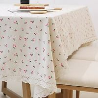 Rectangular Cotton And Linen Tablecloth Waterproof Antifouling Cover Outdoor Dining Table Cloth Lightinthebox - thumbnail